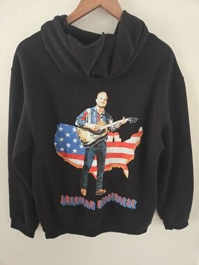 Zach Bryan American Heartbreak Official Tour Merch Womens Large Hoodie Black